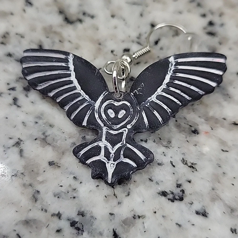 4/$10 black and white owl earrings - Picture 8 of 8